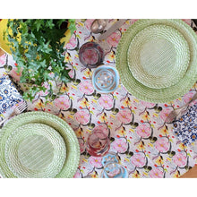Load image into Gallery viewer, Pink Flower Italian Cotton Tablecloth